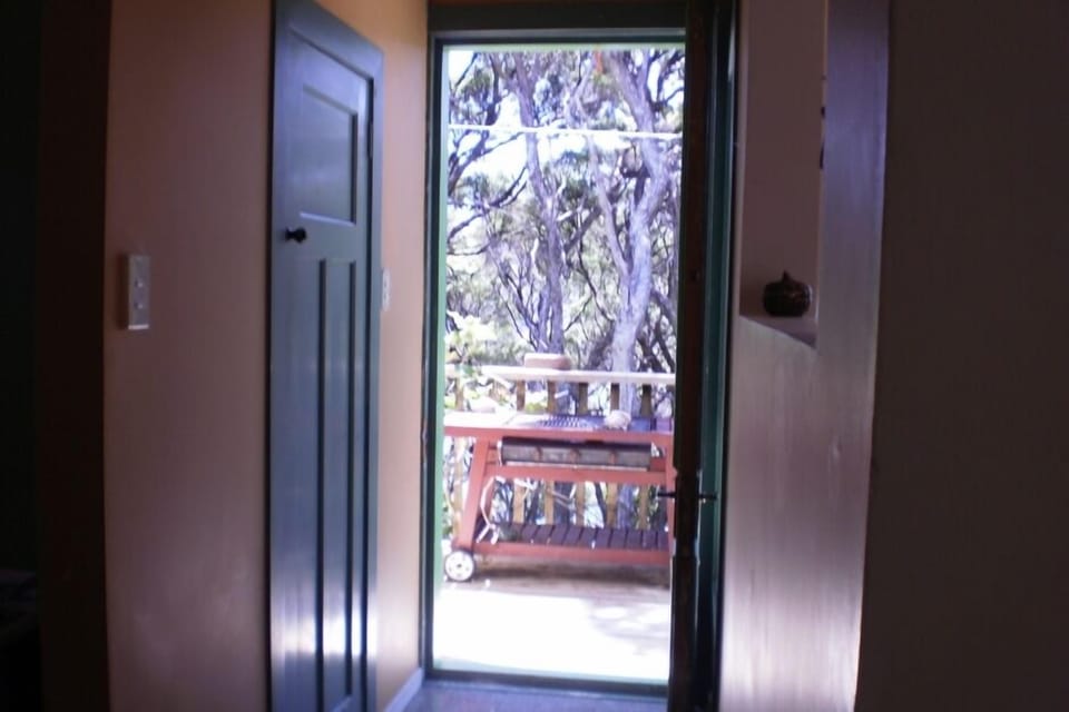 looking out front door