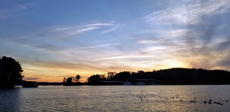 View from the Boathouse. Fall Sunset