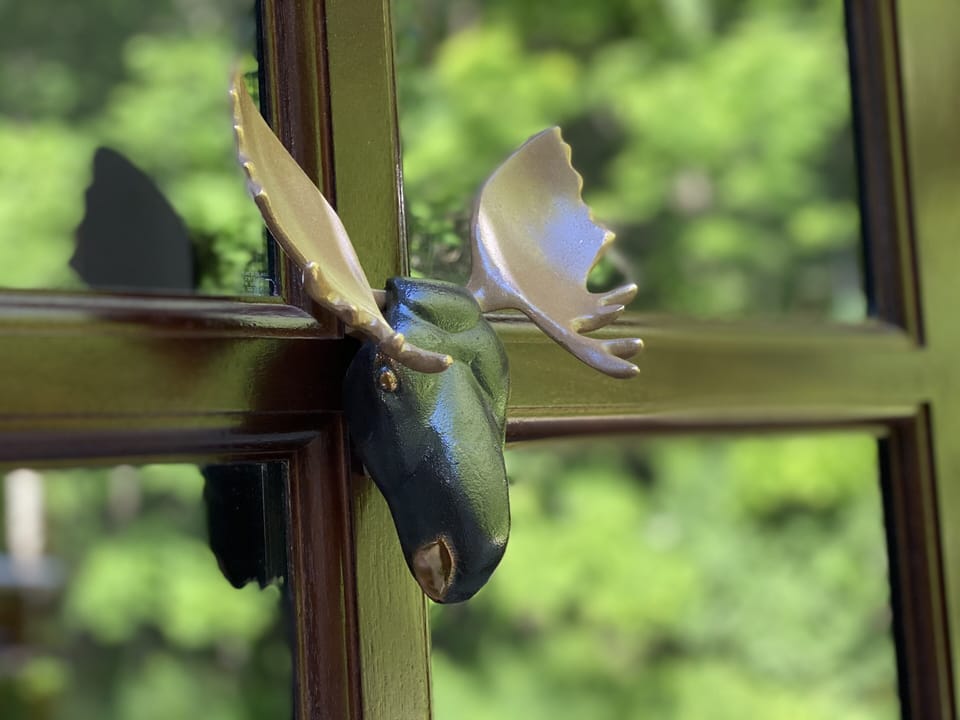 The beloved moose door knocker!