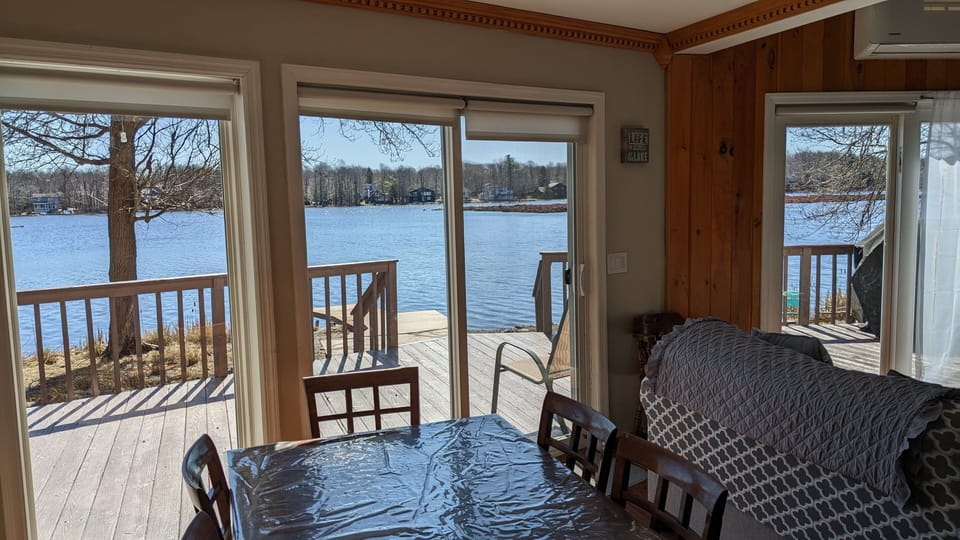 Wake up to your lakefront view with a cup of coffee in the morning!