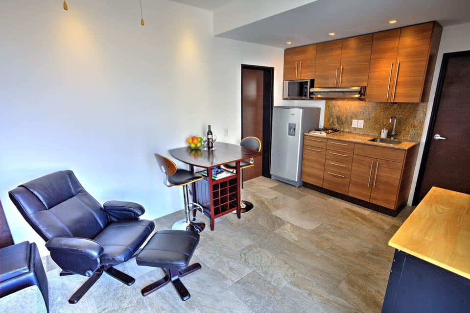 View of kitchenette and dining area