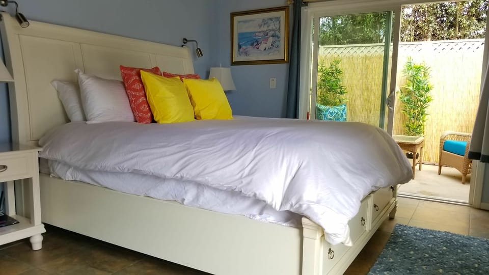 master bedroom with private patio.