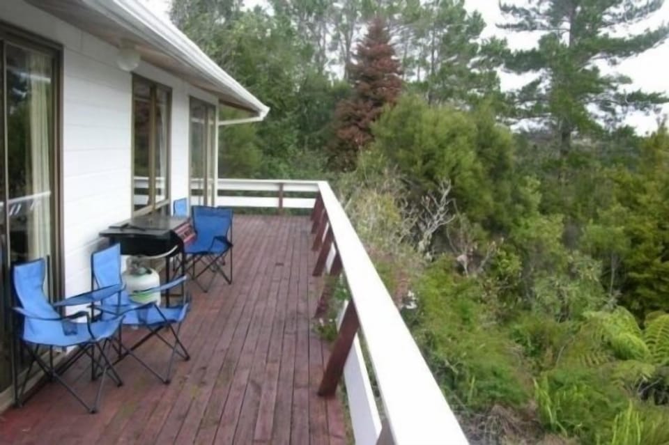 The deck faces west