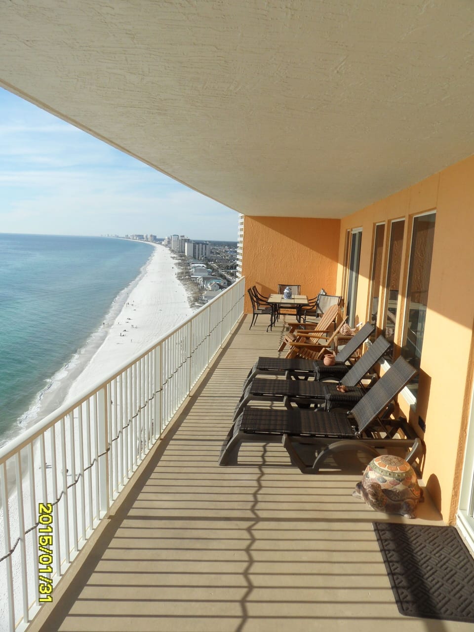 Enjoy fantastic Gulf views from your wrap-around balcony with seating for 16.