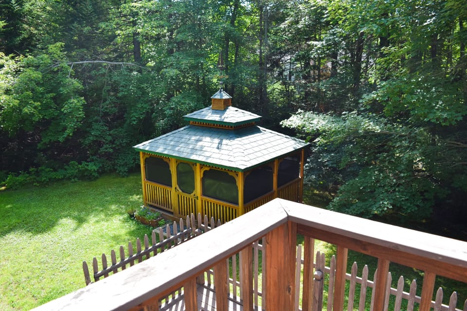 The gazebo as seen from the balcony of the master bedroom.