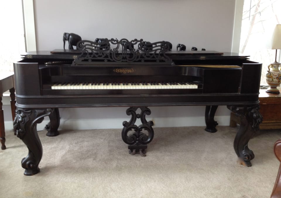 Square piano ready for a singalong!