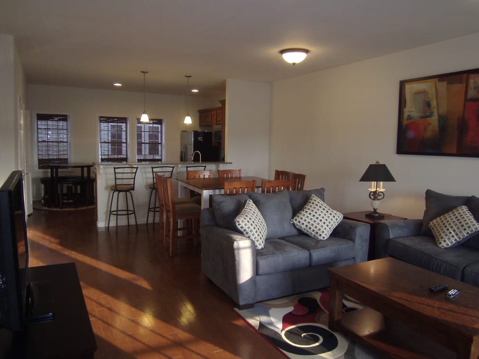 Designer sofa set,  counter high solid wood dinning table and chairs.