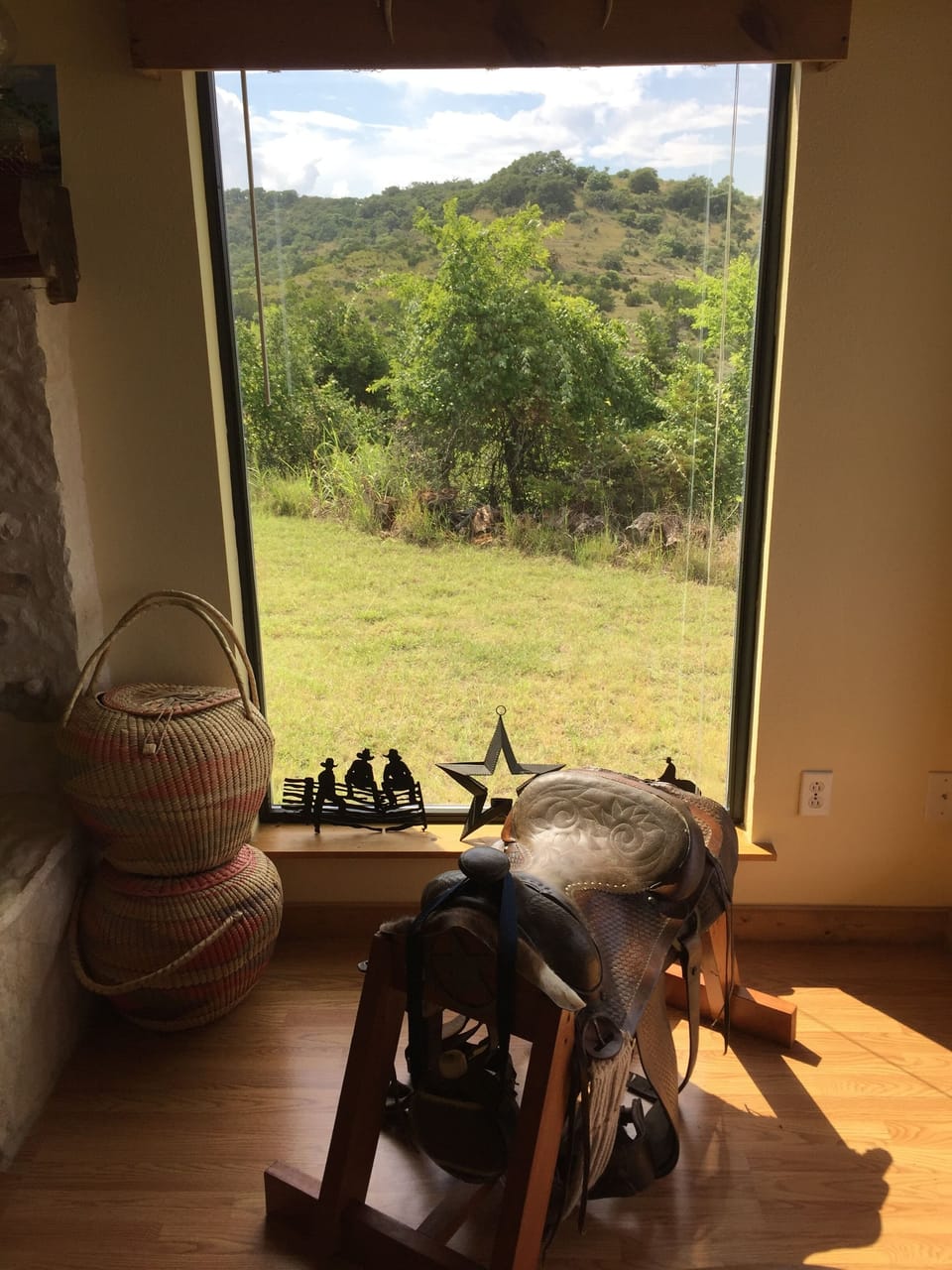 Saddle Chair and side viewfrom house