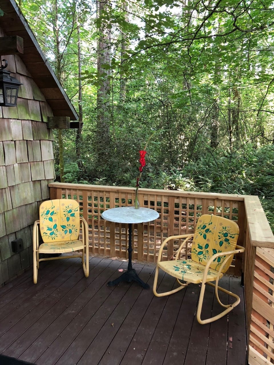 A quiet place to enjoy coffee or a glass of wine. Also includes a propane grill.