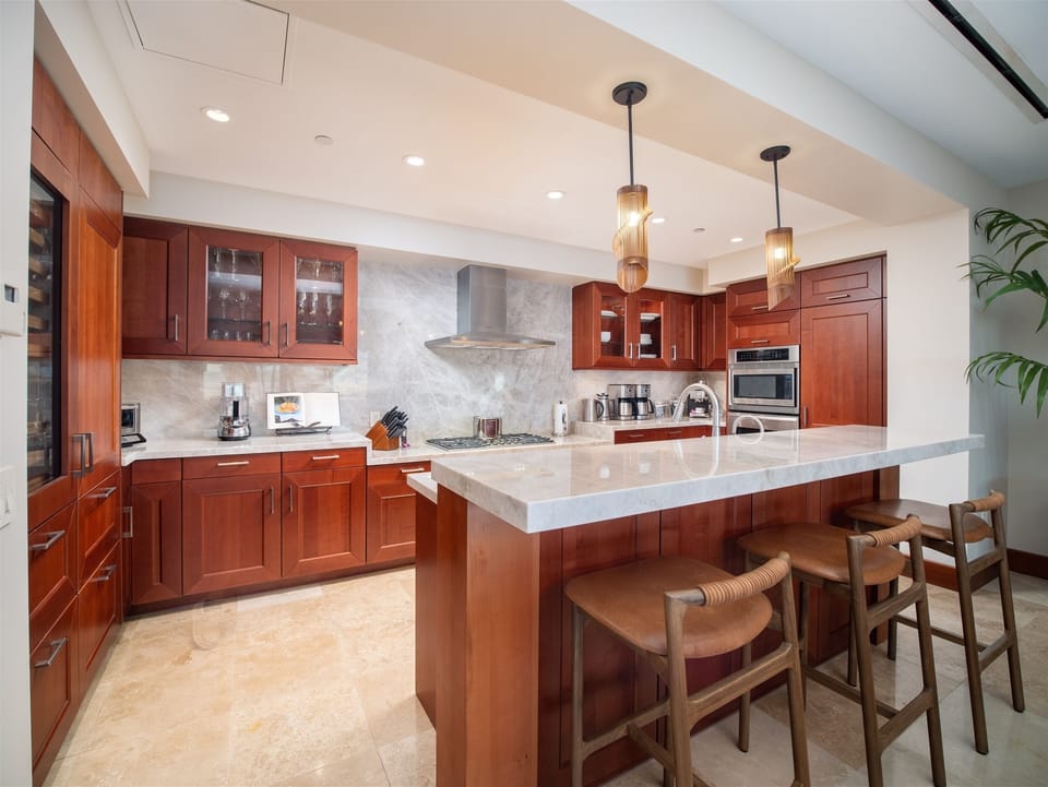 Kitchen with Espresso Maker and Dual Coffee Makers!