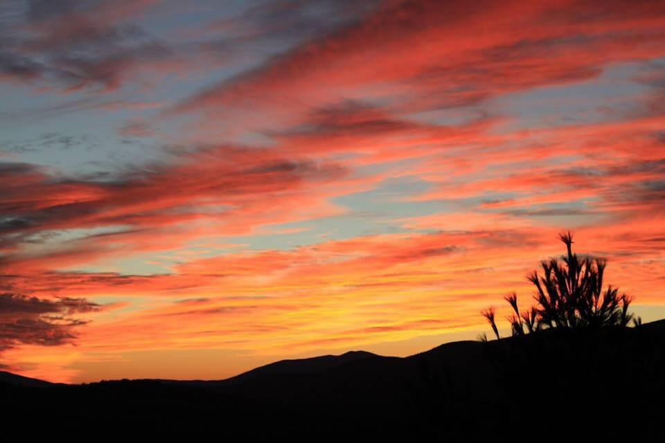 Sunset view to the west from the deck