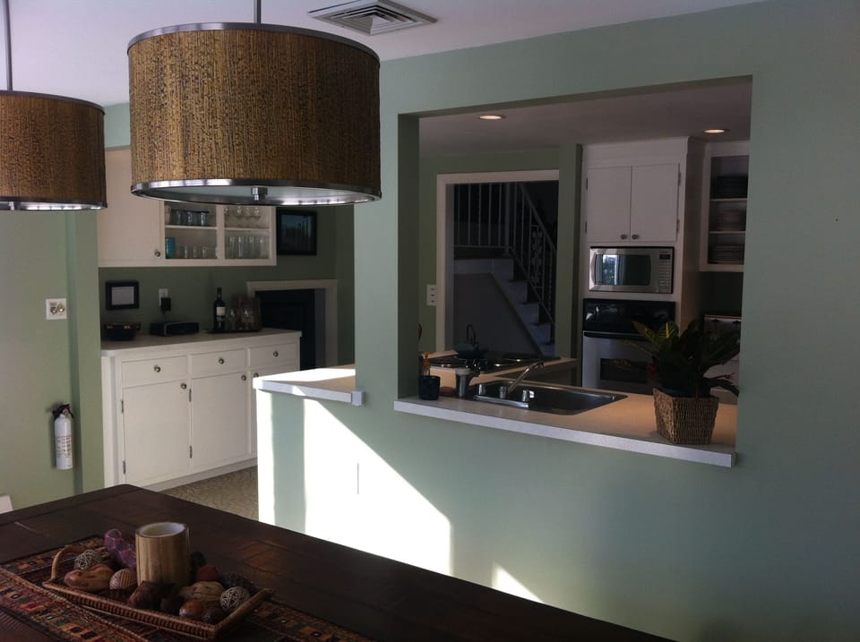 Another view of the kitchen from the dining room.