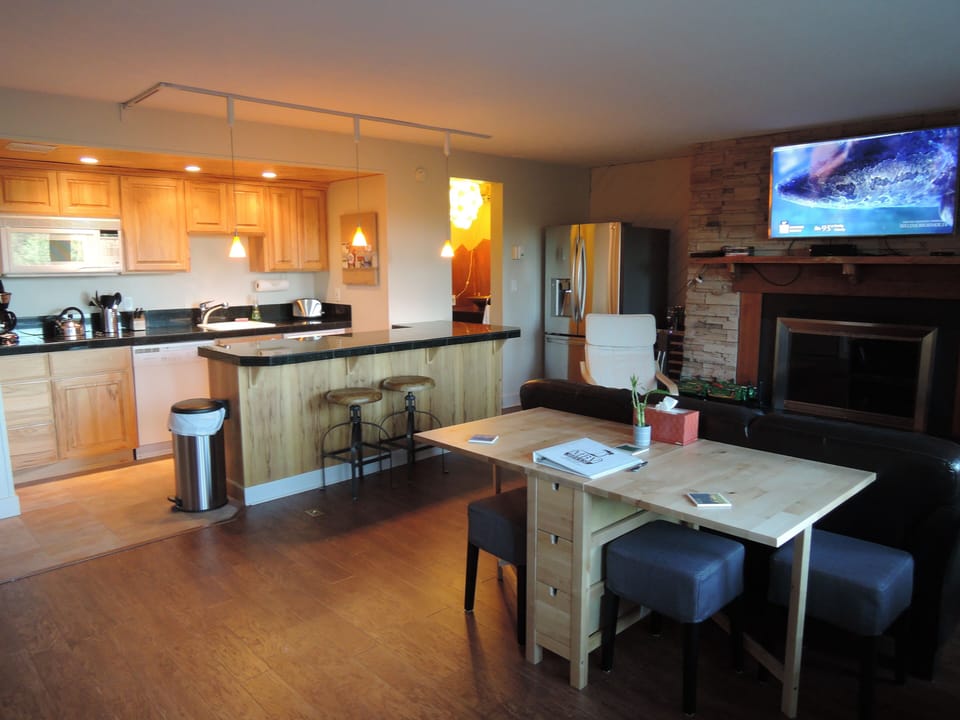 Living room and kitchen