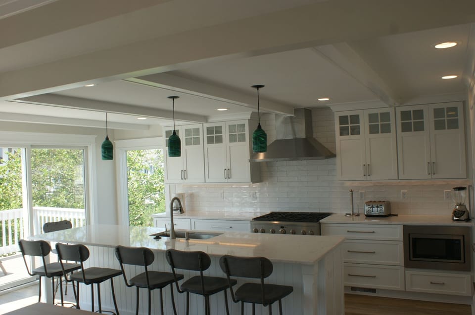 The kitchen has hand-blown lights over the counter from Scottsdale AZ.