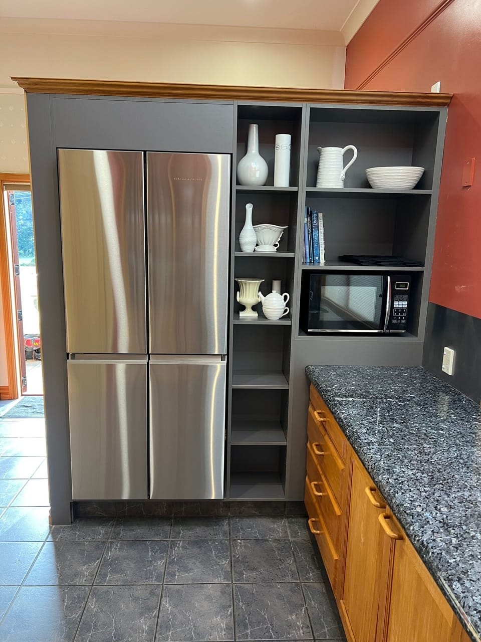 Kitchen Fridge Freezer and Microwave