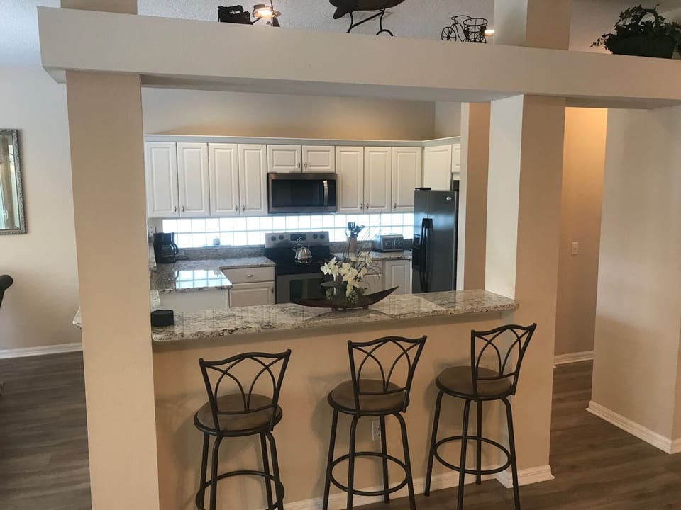 Bar stools at the snack counter