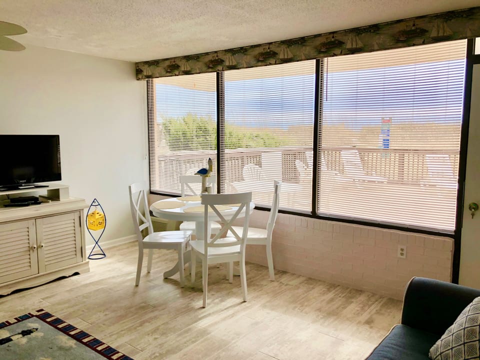 VIEW OF DUNES, DECK, SOME OCEAN