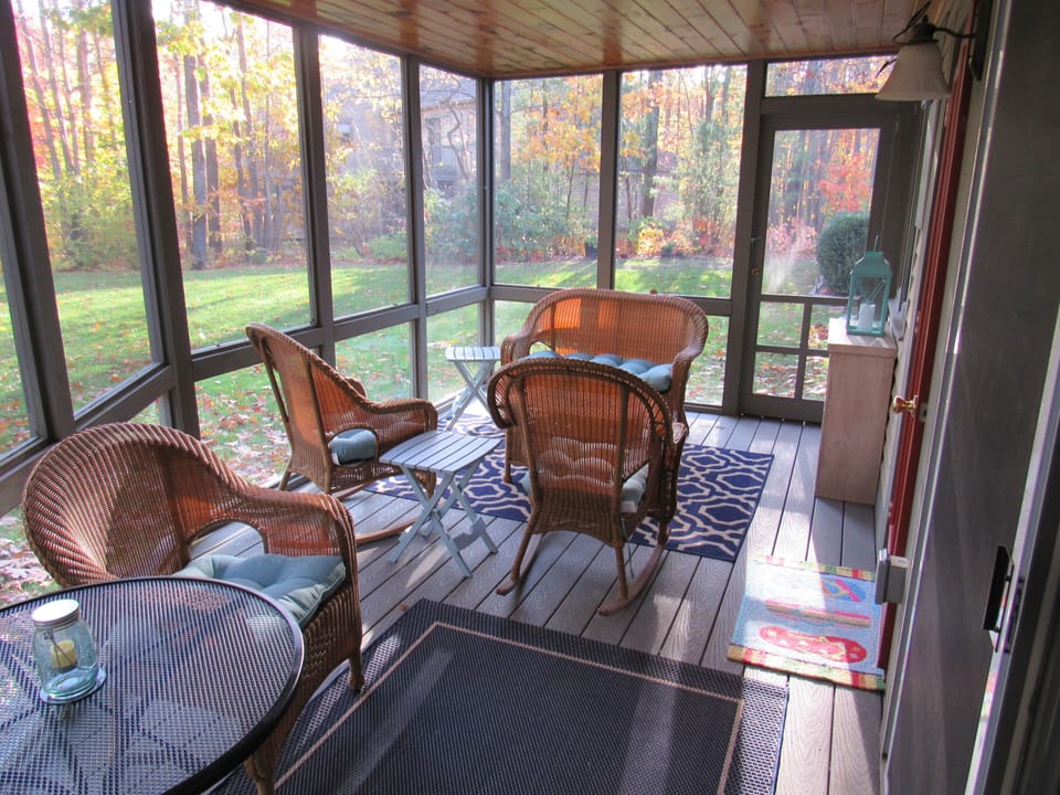 Oversize Screen room with access from both bedrooms, full deck above