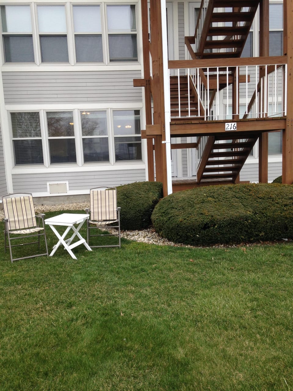 Back entrance to  first floor condo 