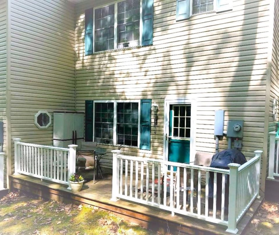 Our back deck offers privacy as it overlooks a lot of nature.