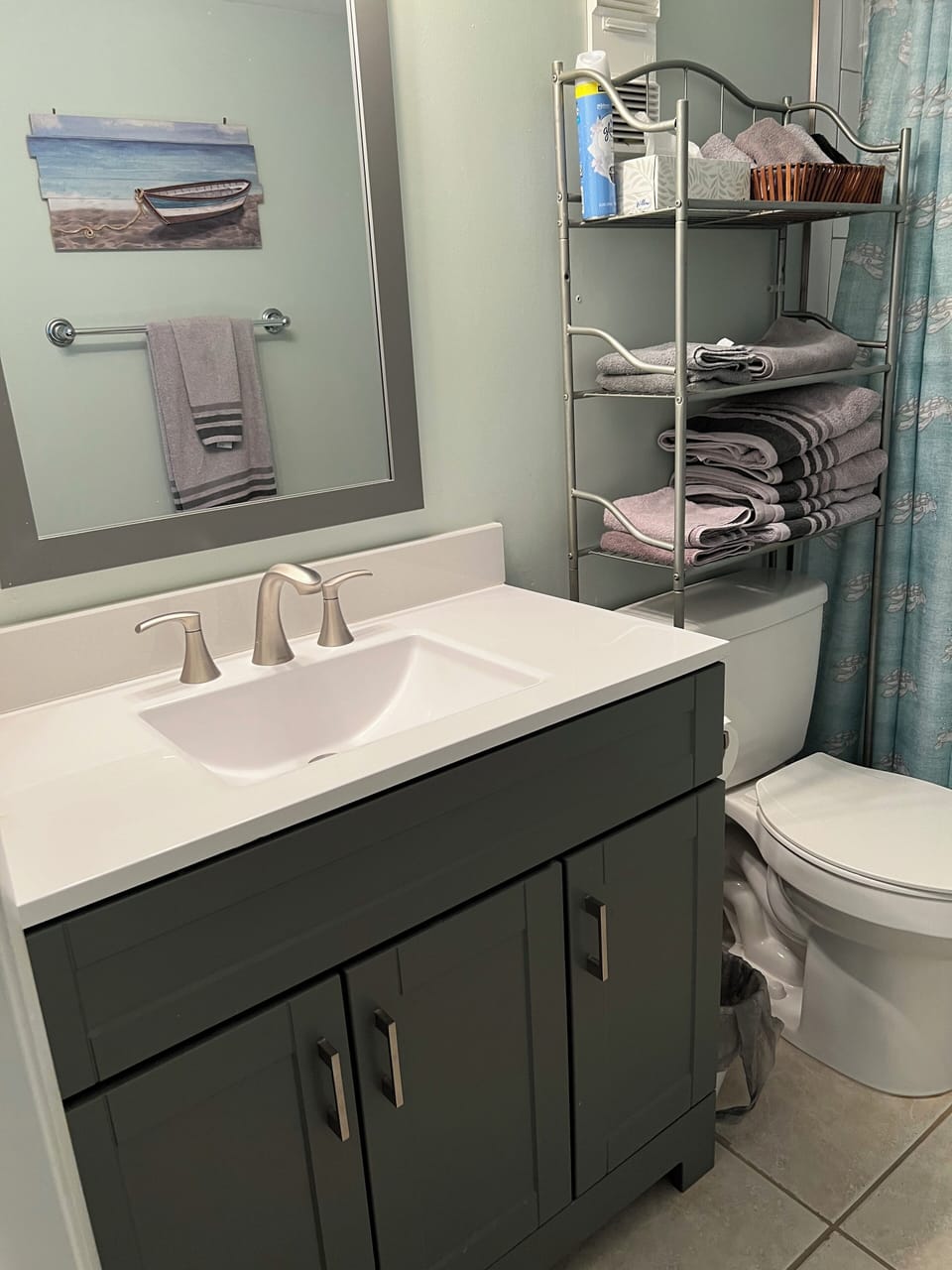 primary bath newly remolded.
