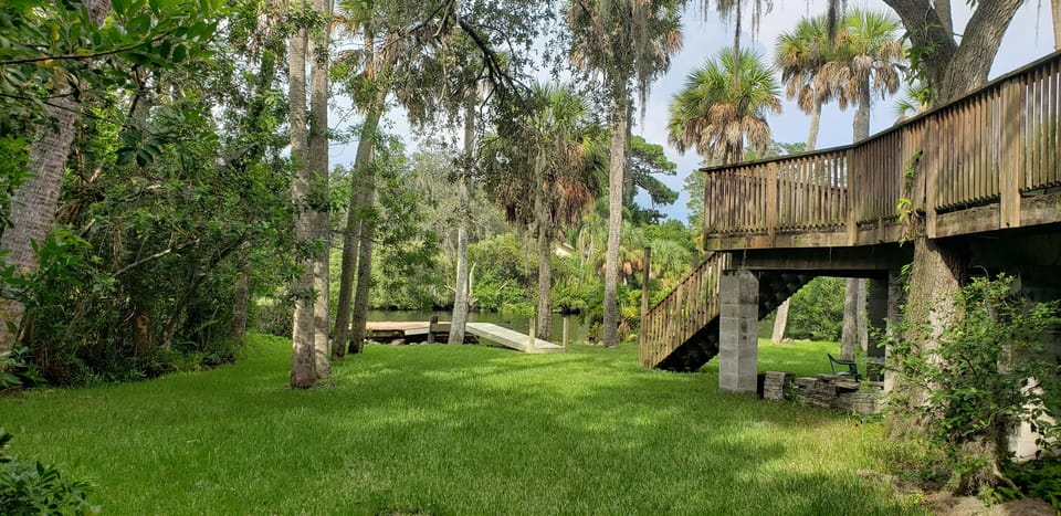 View of the backyard and river