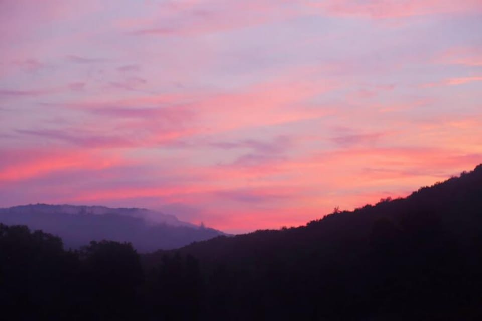 The sunrise view from the Farmhouse