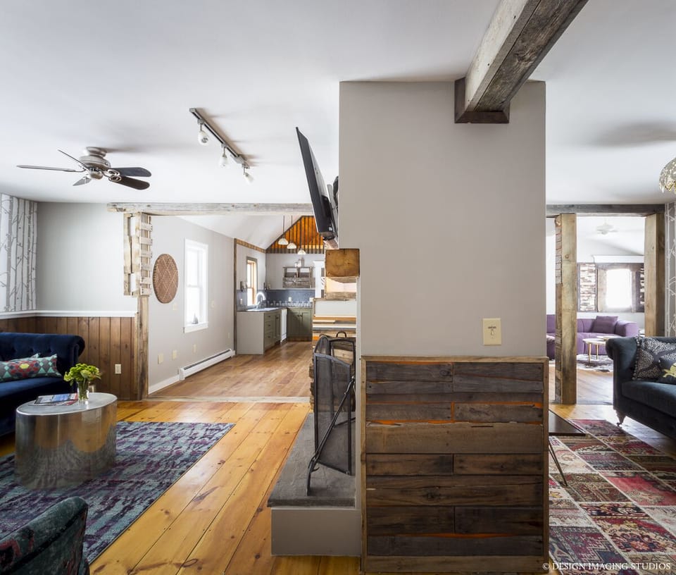 Smart TV, fireplace, video games, stereo