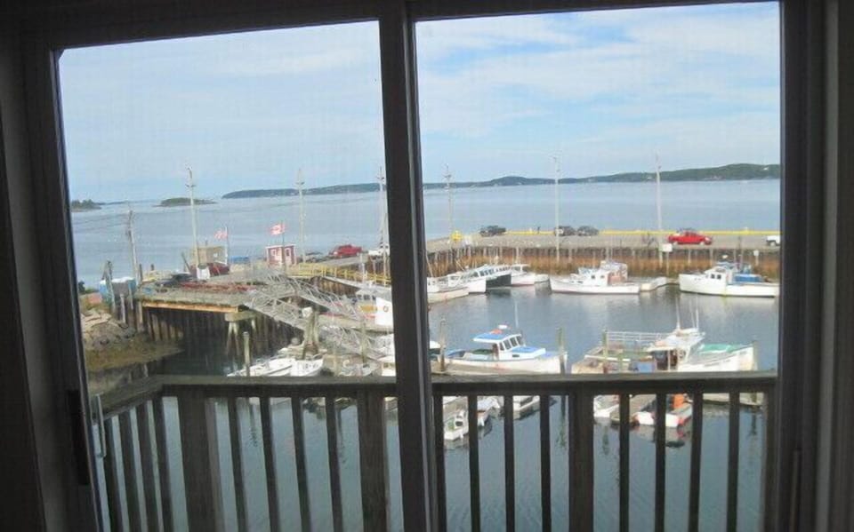 Harbor view from apartment slider & deck