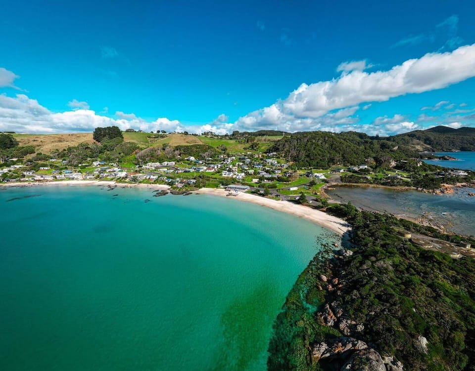 On the beach, sun loungers, beach towels