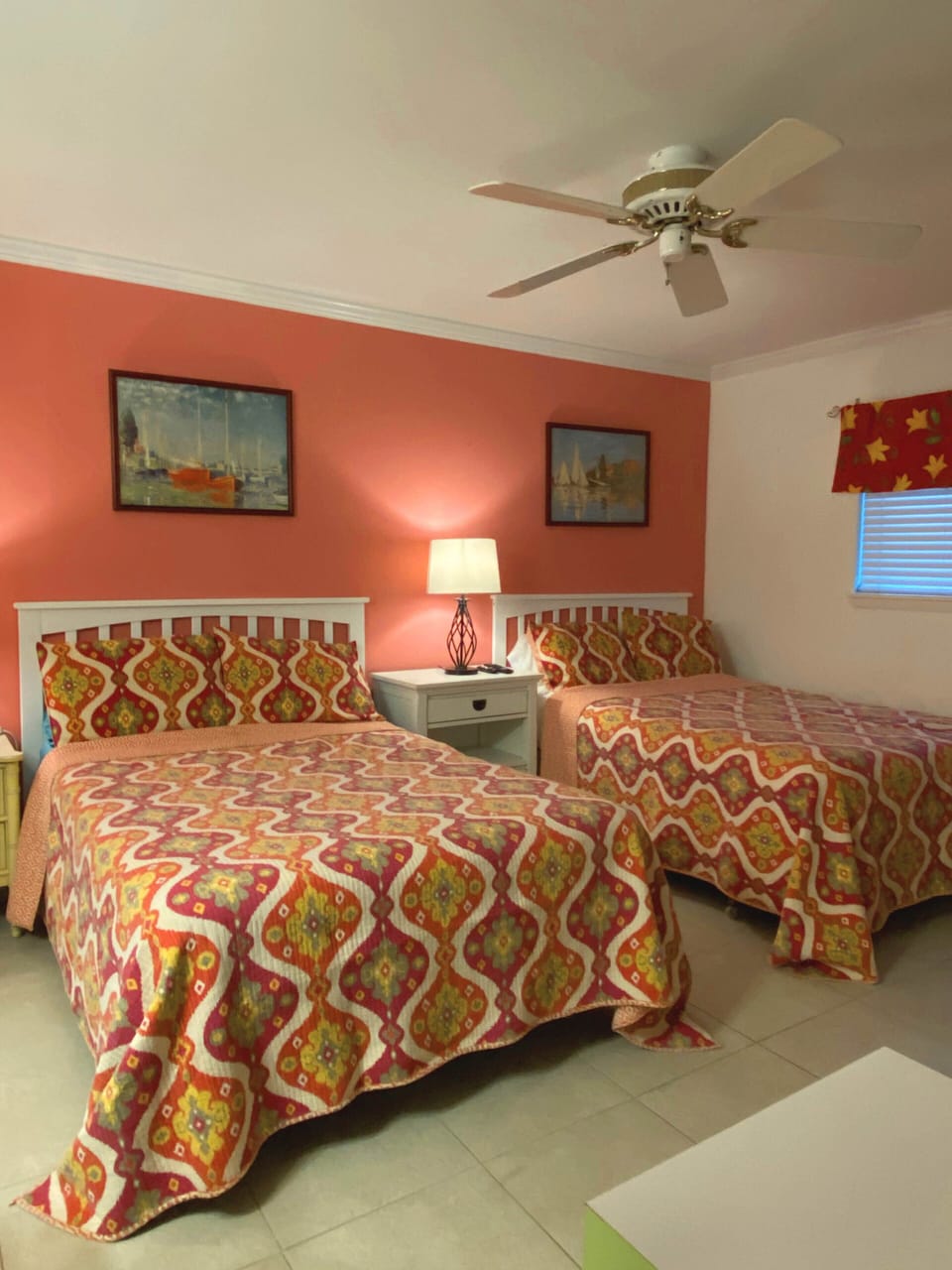 The back bedroom with 2 full size beds.