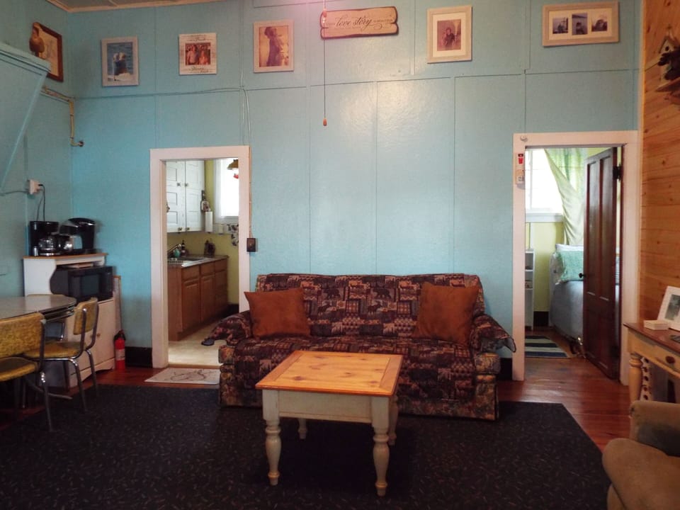Kitchen and bedroom off the living area