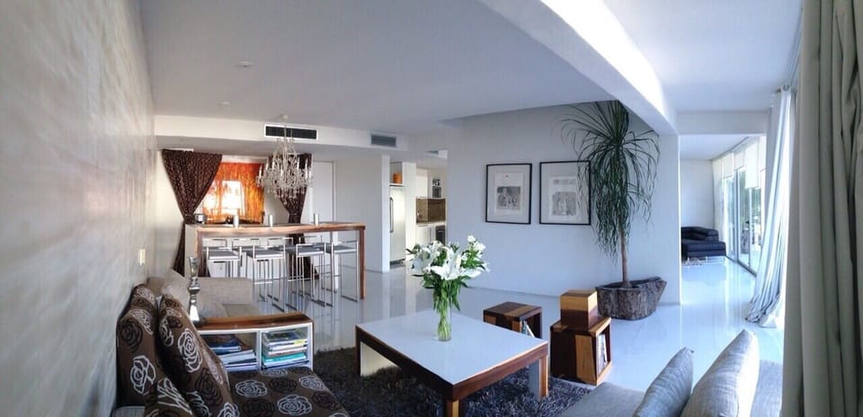bar and living room