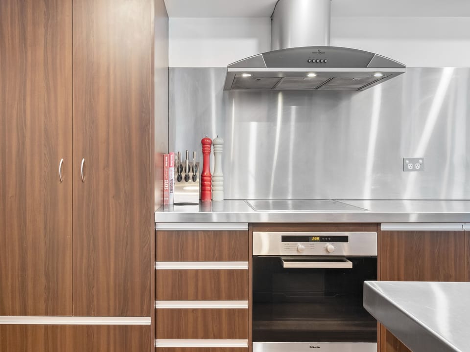 Italian designer kitchen and modern appliances.