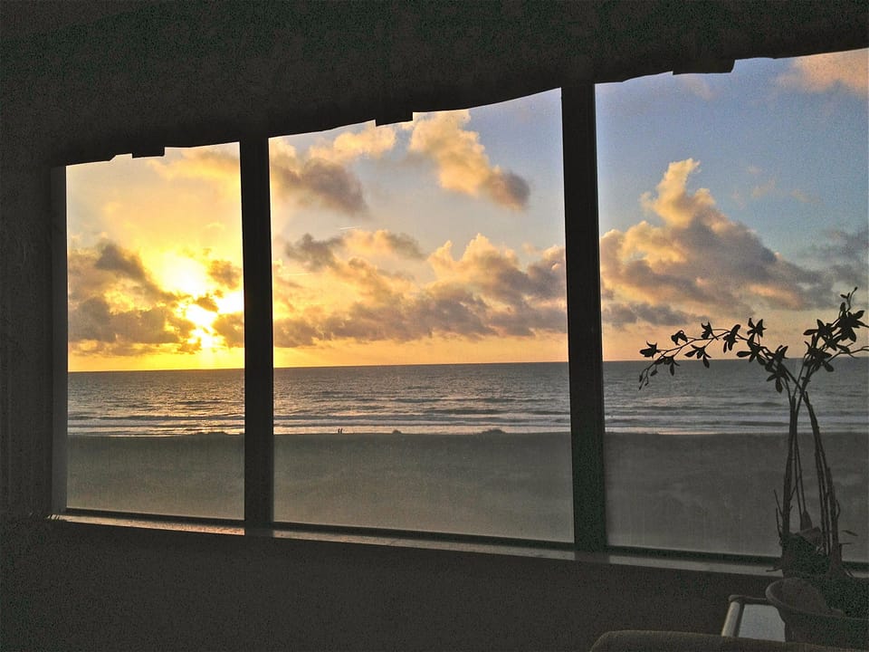 Good Morning. Here is the sunrise as viewed from Seaview’s living room couch.