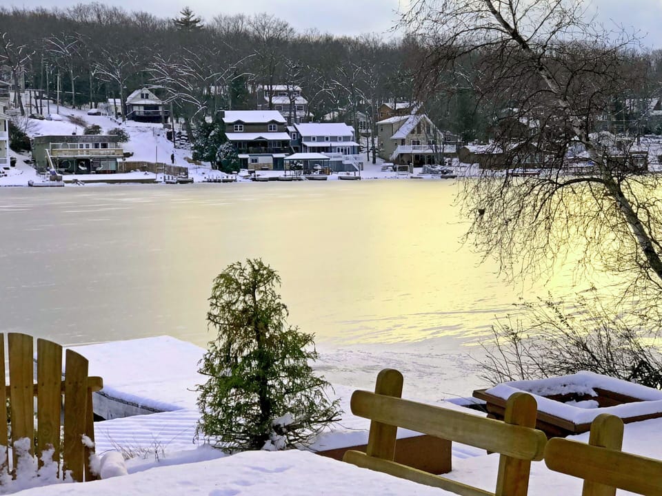 Winter view of the lake 