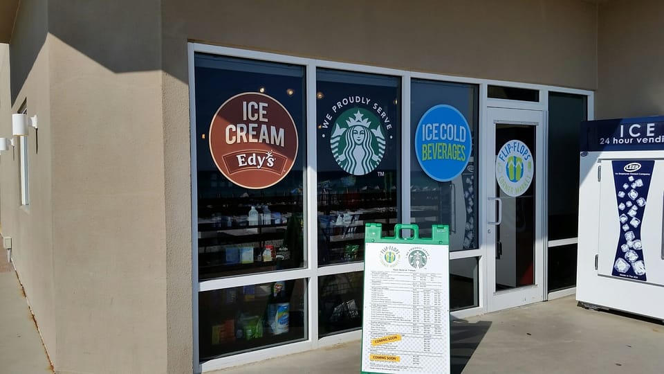 Starbucks and convenience store on the west side of the Tidewater Beach Resort