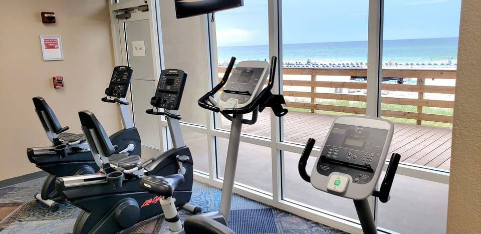 The huge fitness center