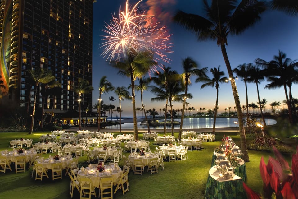 Outdoor banquet area
