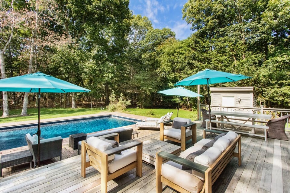 View from deck, several seating areas
