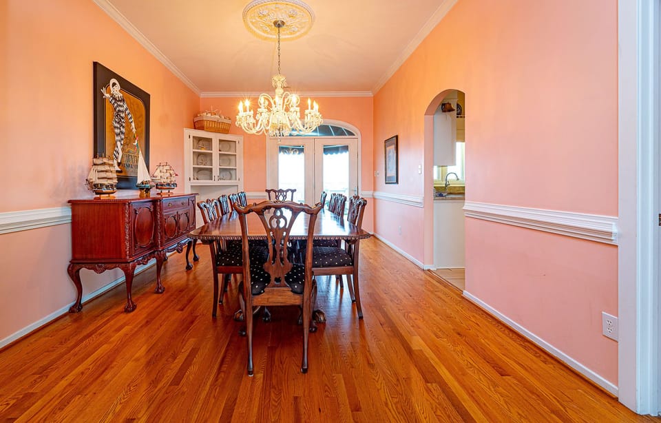 Dining room next to top floor kitchen