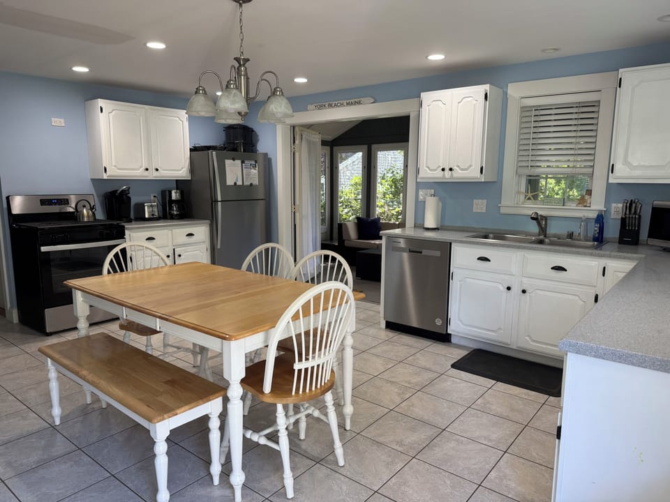 Kitchen with french doors to the sunroom