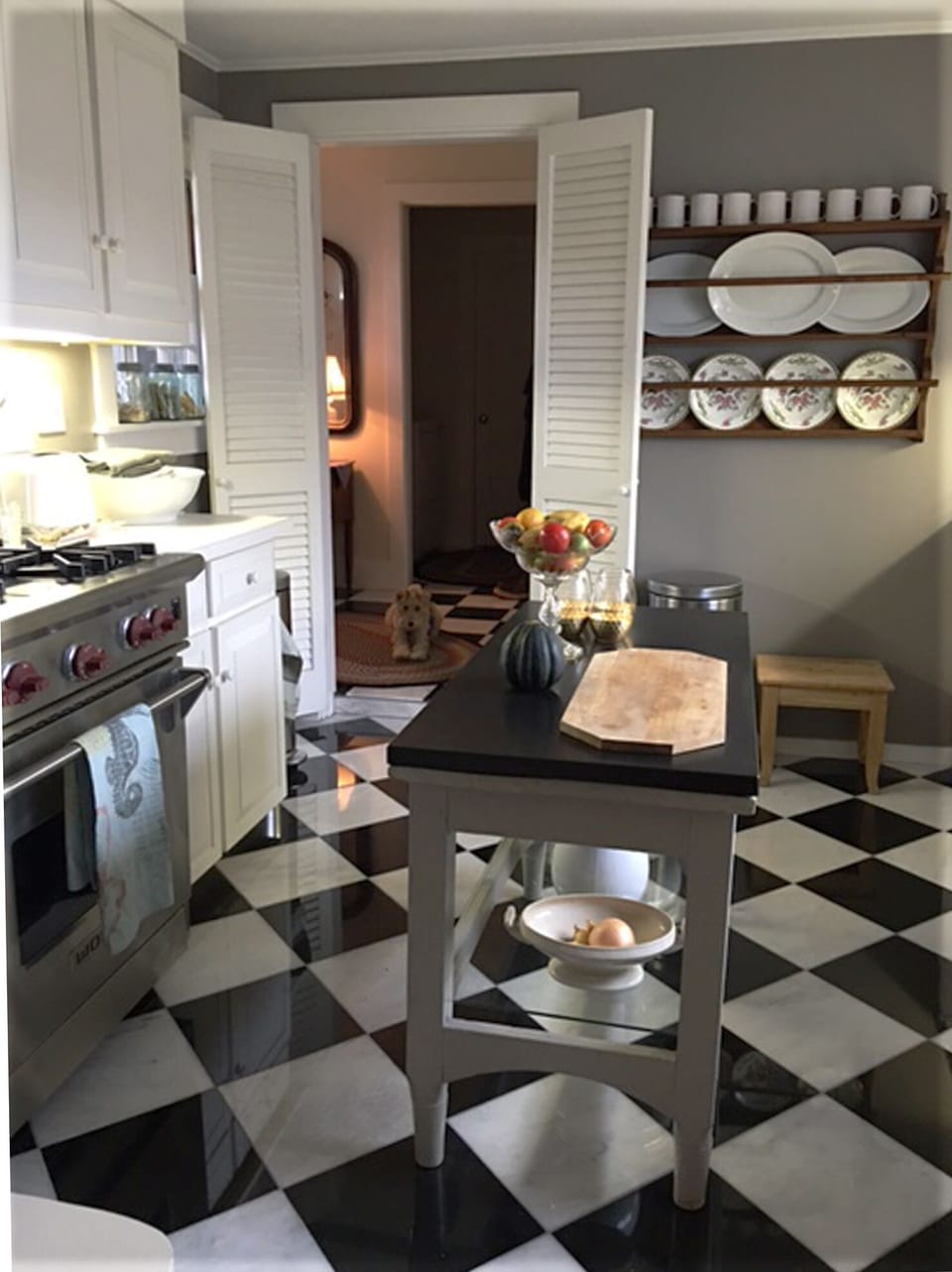 Newly remodeled kitchen with marble and granite tile