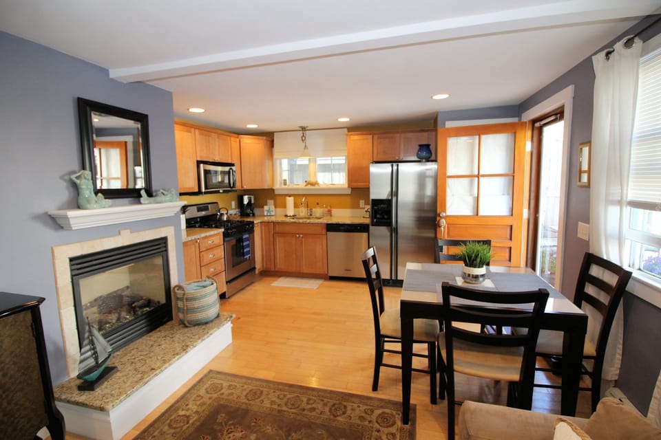 Gas fireplace and comfortable seating