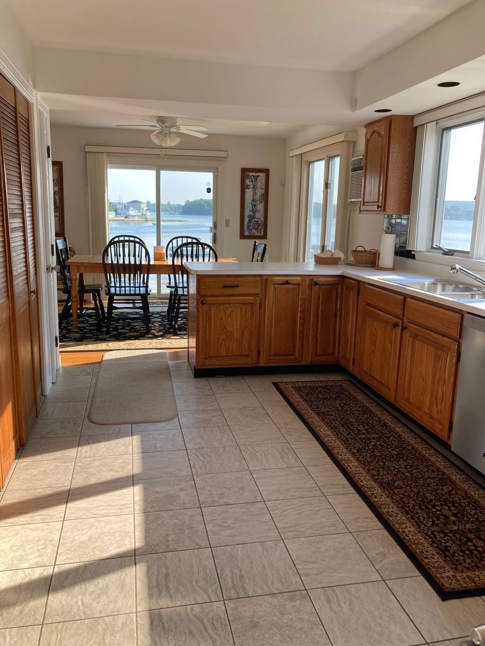 Kitchen and dining area view from front door.