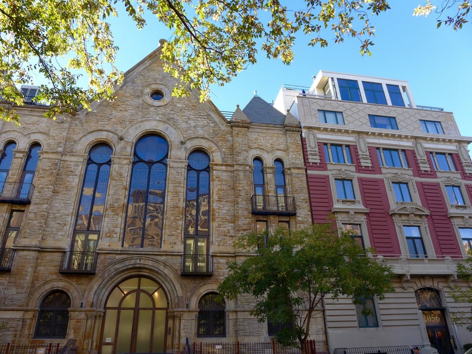 Beautiful architecture on Fifth Avenue just at the east end of our block.