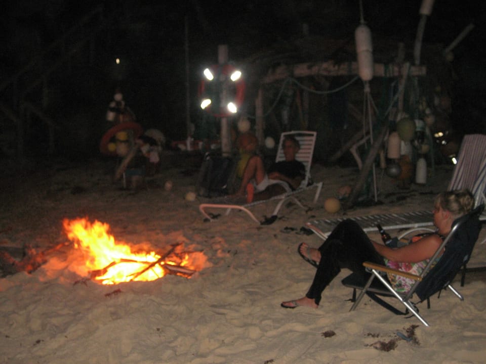 Relax by the fire and waves