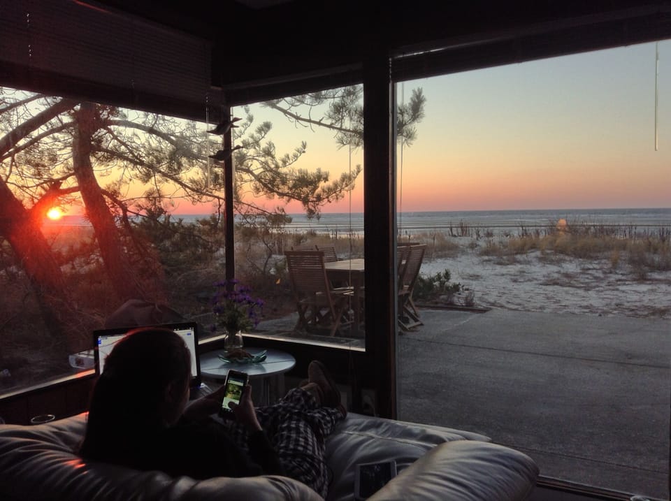Surf the web at sunset
from everyone's favorite  armchair