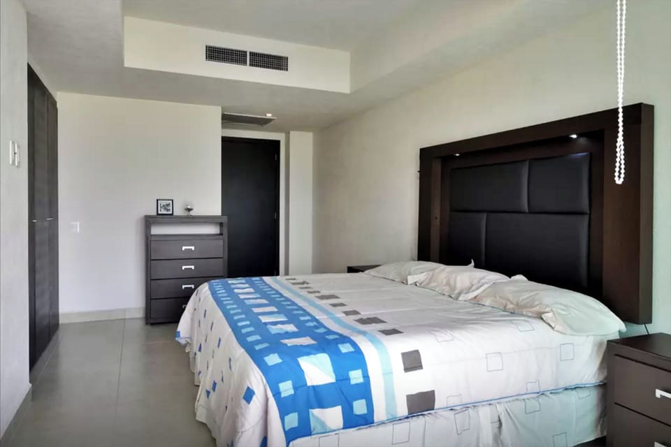 Bedroom with comfortable king size bed