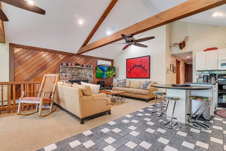 Living Room Seating and Large Flat Screen Smart TV